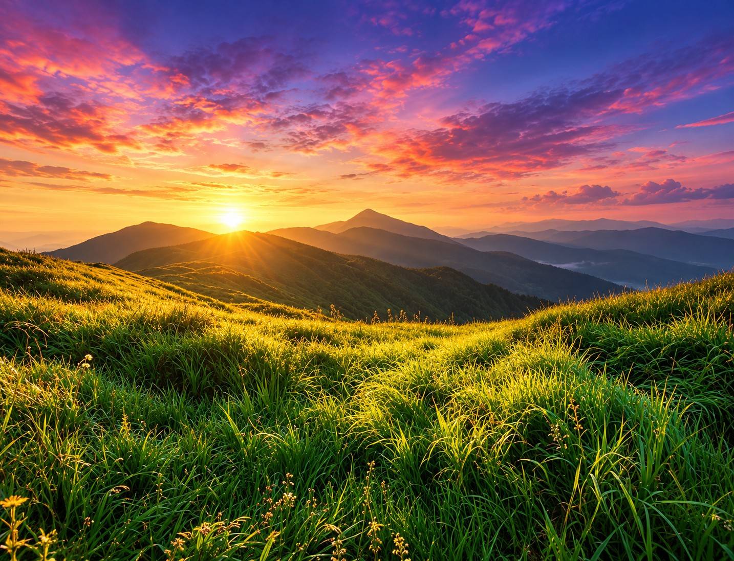 Sunrise landscape photograph representing an image post