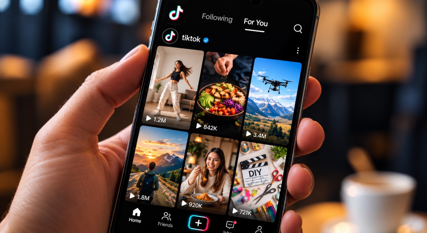 TikTok video feed displayed on a smartphone